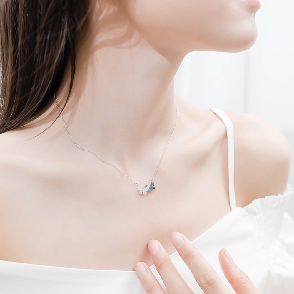 Butterfly Necklace with Austrian Crystals – Jewellery With Love